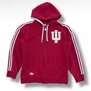 Vintage Adidas Indiana Hoosiers Full Zip Hoodie Red Size Large 90s Y2K